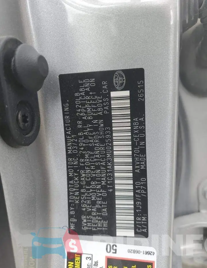 4T1C31AK3MU025933 Photo# 12