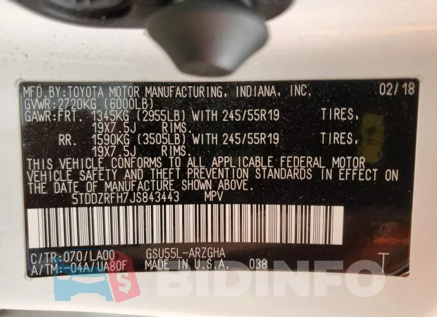 5TDDZRFH7JS843443 Photo# 13