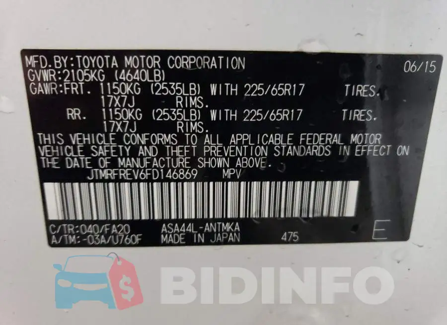 JTMRFREV6FD146869 Photo# 13