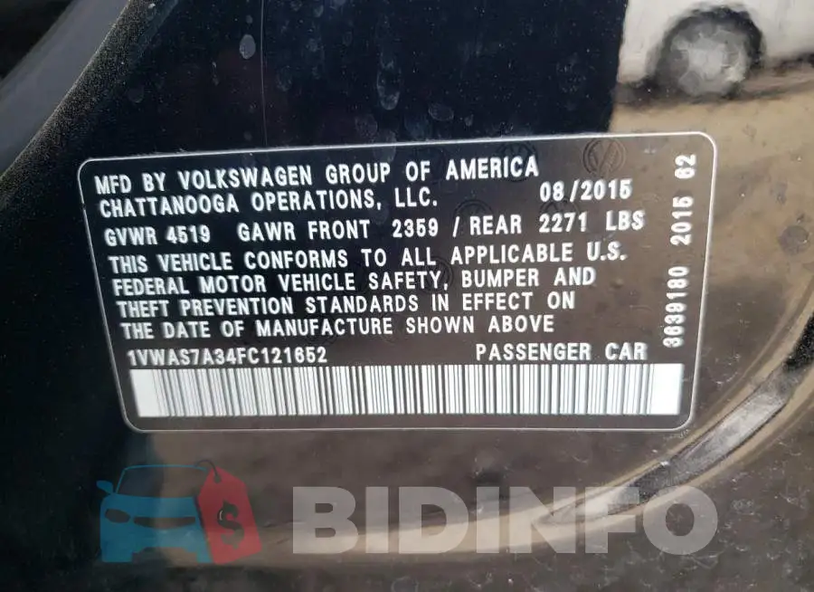 1VWAS7A34FC121652 Photo# 12