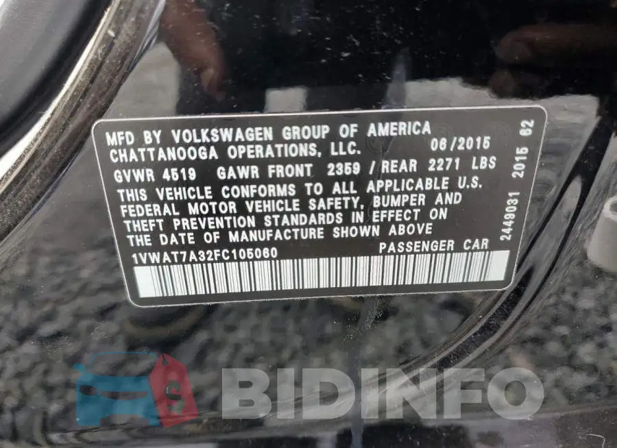 1VWAT7A32FC105060 Photo# 13