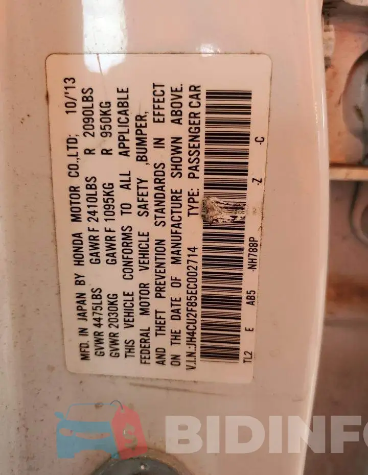 JH4CU2F85EC002714 Photo# 13