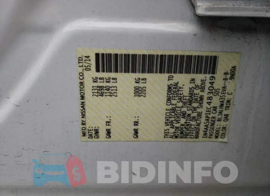 1N4AA5AP1EC483049 Photo# 12