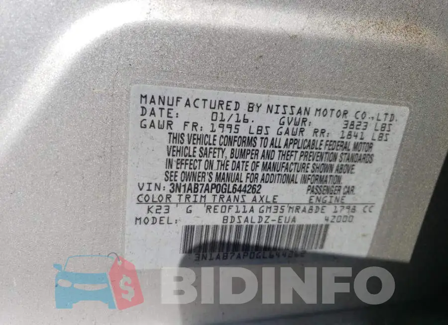 3N1AB7AP0GL644262 Photo# 12