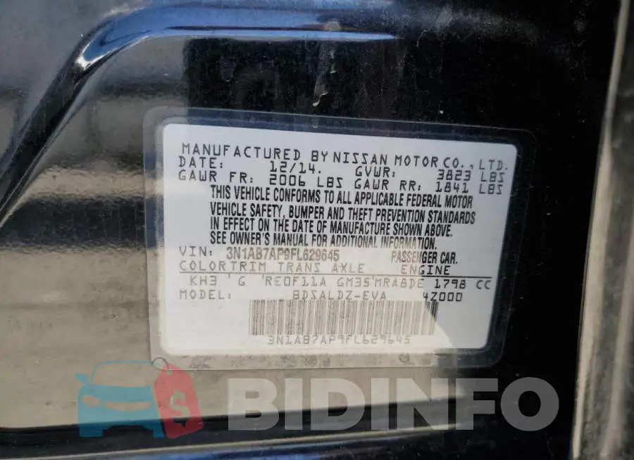 3N1AB7AP9FL629645 Photo# 12