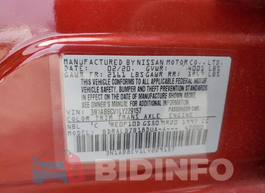 3N1AB8CV1LY229157 Photo# 12