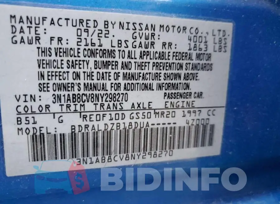 3N1AB8CV8NY298270 Photo# 12