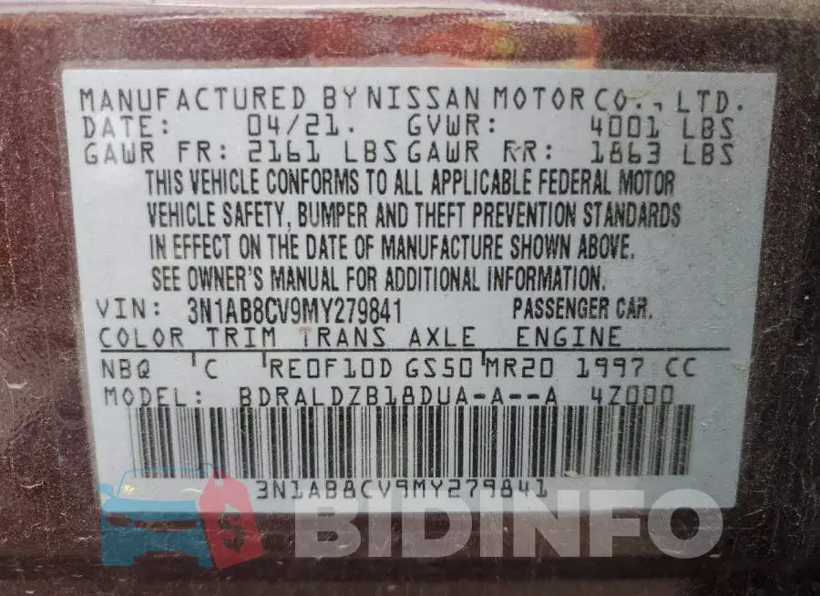 3N1AB8CV9MY279841 Photo# 12