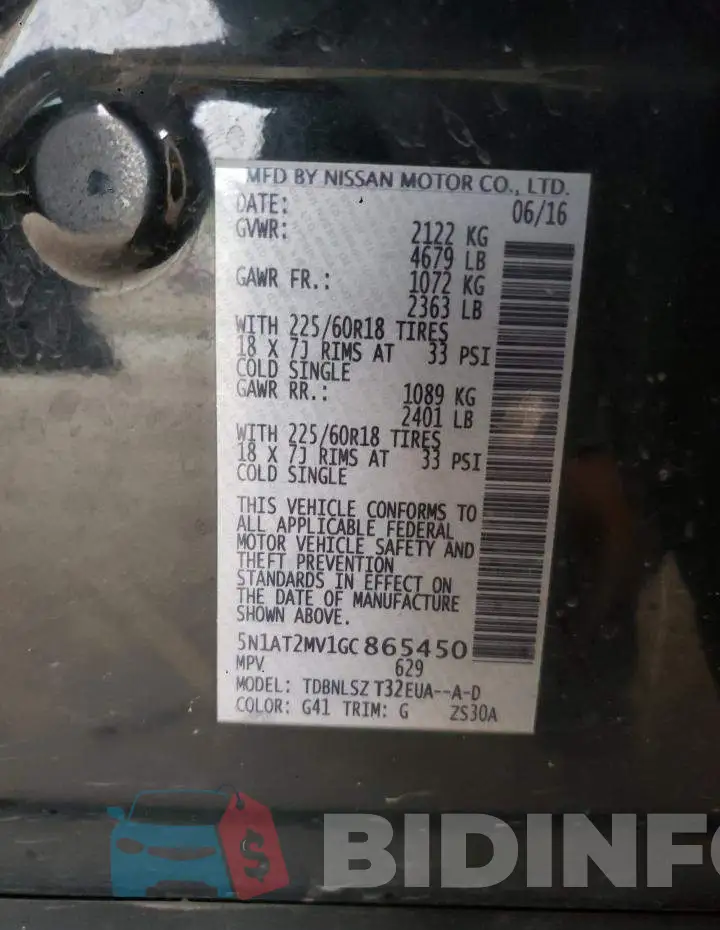 5N1AT2MV1GC865450 Photo# 12