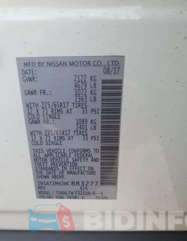 5N1AT2MV2HC883277 Photo# 13