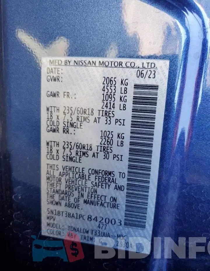 5N1BT3BA1PC842003 Photo# 14