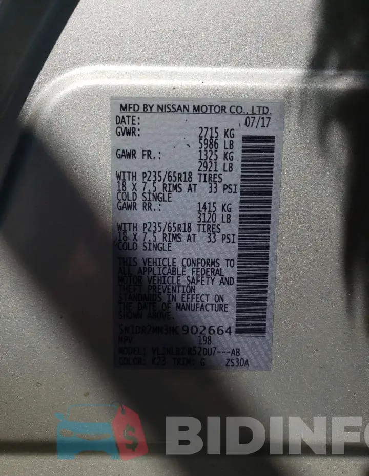 5N1DR2MM3HC902664 Photo# 12