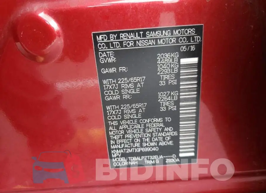 KNMAT2MT1GP699040 Photo# 12