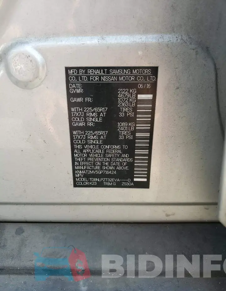KNMAT2MV5GP716424 Photo# 13