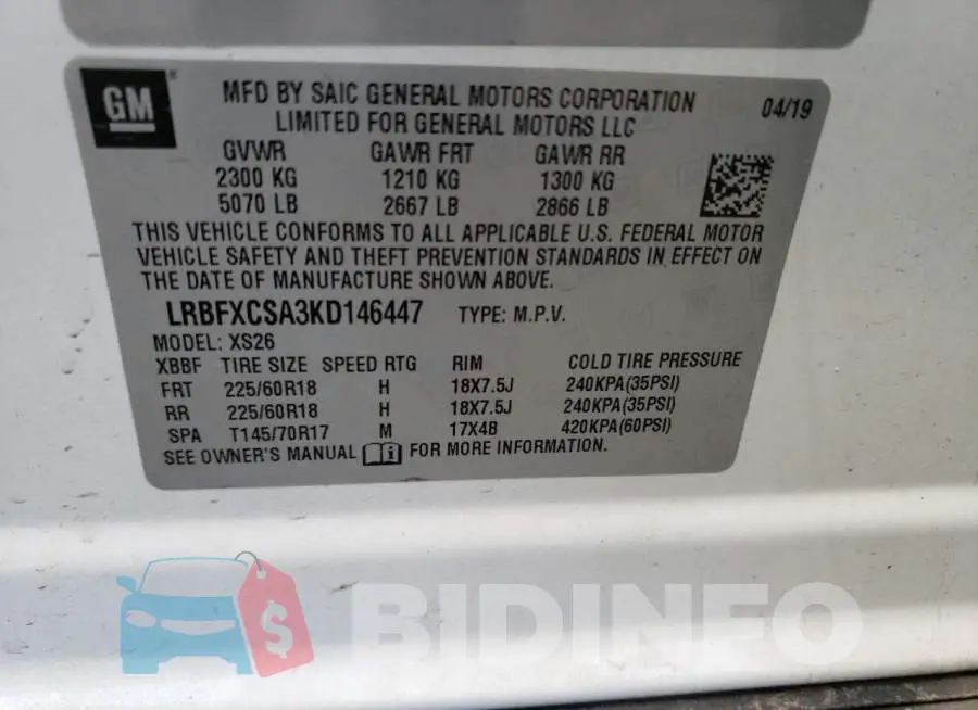 LRBFXCSA3KD146447 Photo# 13
