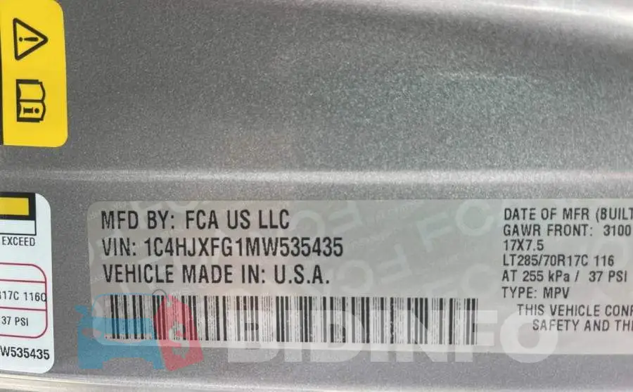 1C4HJXFG1MW535435 Photo# 10