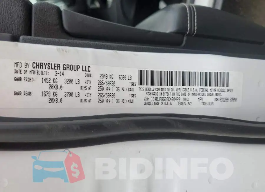 1C4RJFBG3EC470420 Photo# 13
