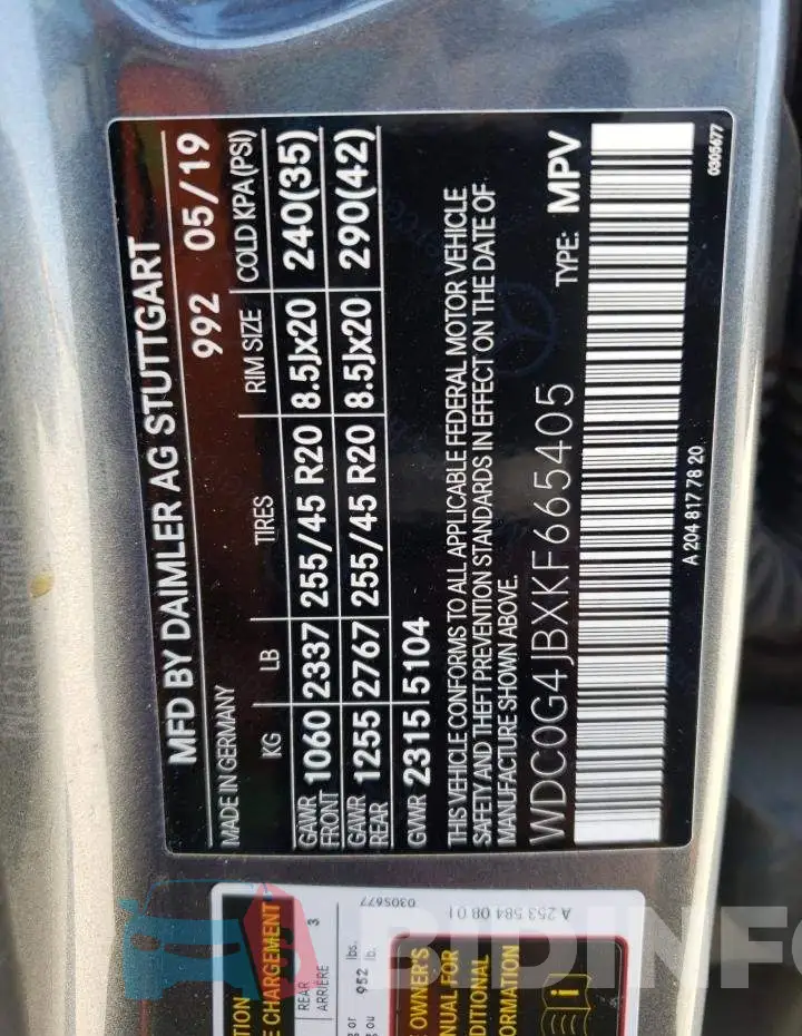 WDC0G4JBXKF665405 Photo# 13
