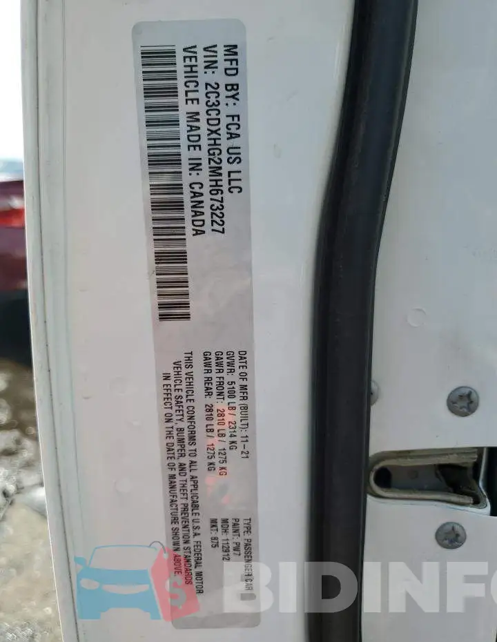2C3CDXHG2MH673227 Photo# 12