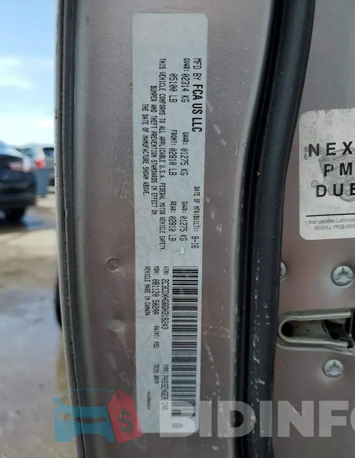 2C3CDXHG6GH318243 Photo# 12