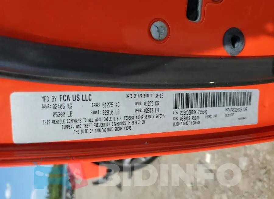 2C3CDZBT5KH705201 Photo# 13