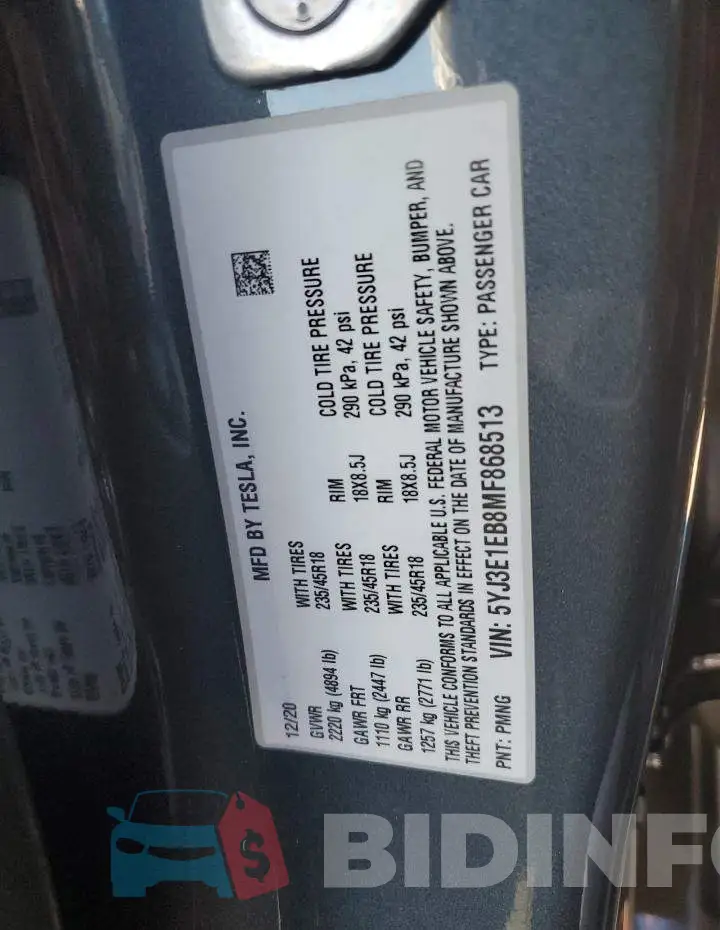 5YJ3E1EB8MF868513 Photo# 12