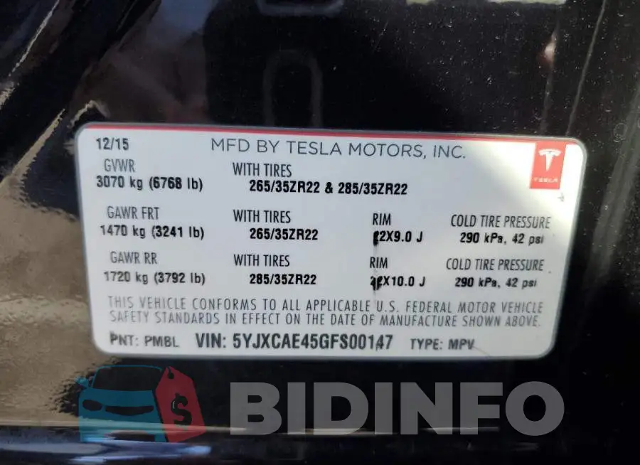 5YJXCAE45GFS00147 Photo# 13