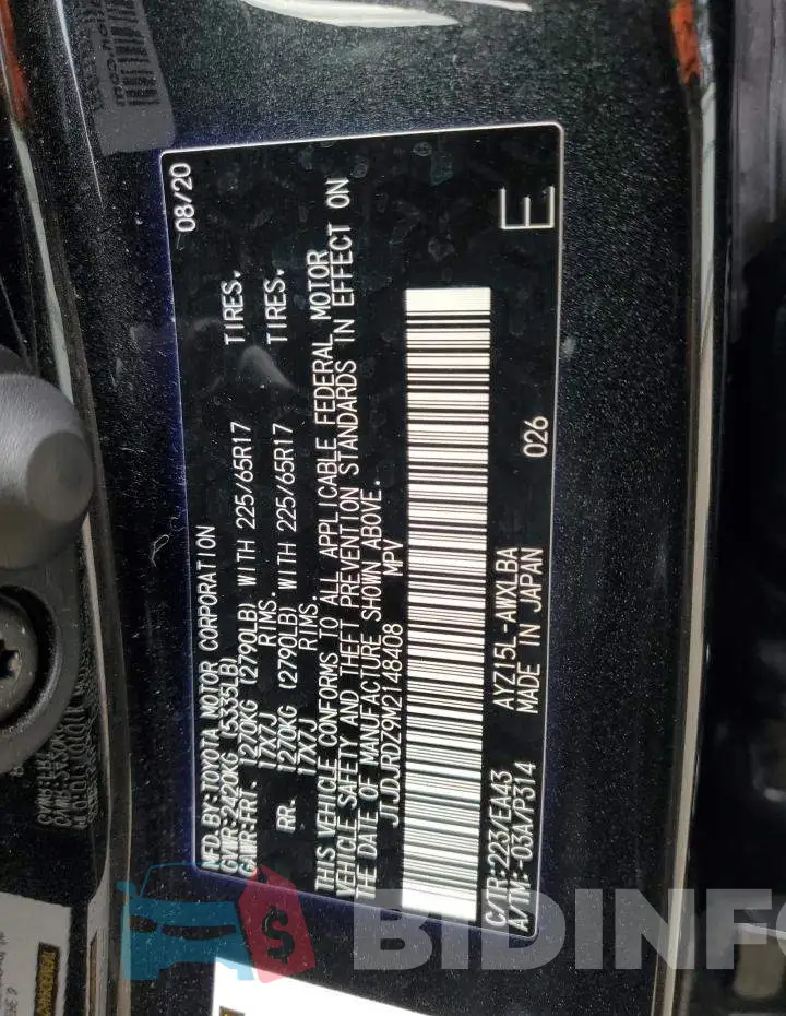 JTJDJRDZ9M2148408 Photo# 13
