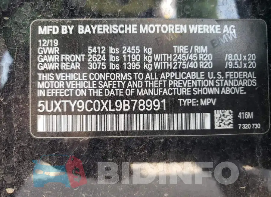 5UXTY9C0XL9B78991 Photo# 13