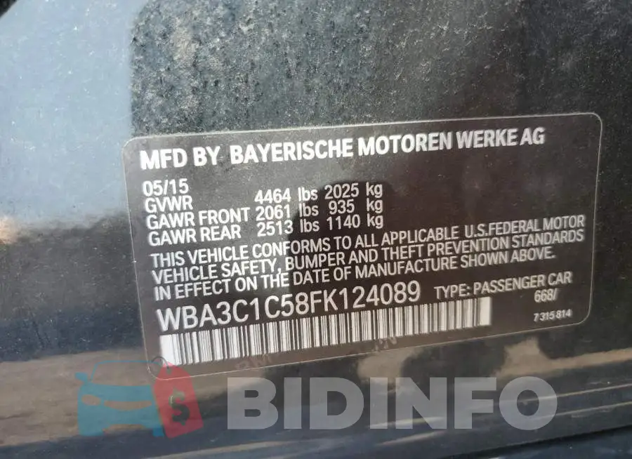 WBA3C1C58FK124089 Photo# 12
