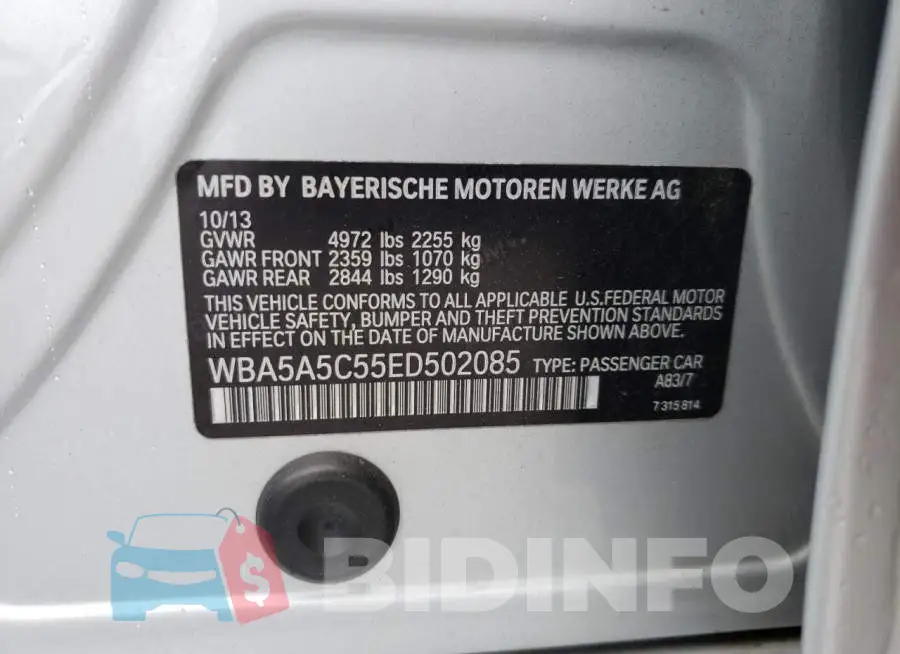 WBA5A5C55ED502085 Photo# 12