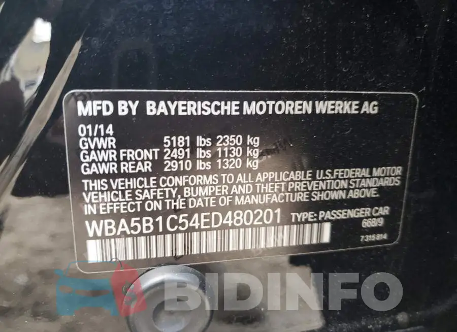 WBA5B1C54ED480201 Photo# 12