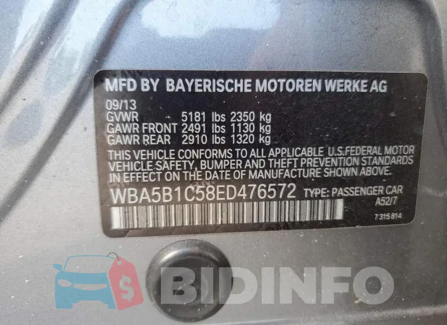 WBA5B1C58ED476572 Photo# 12