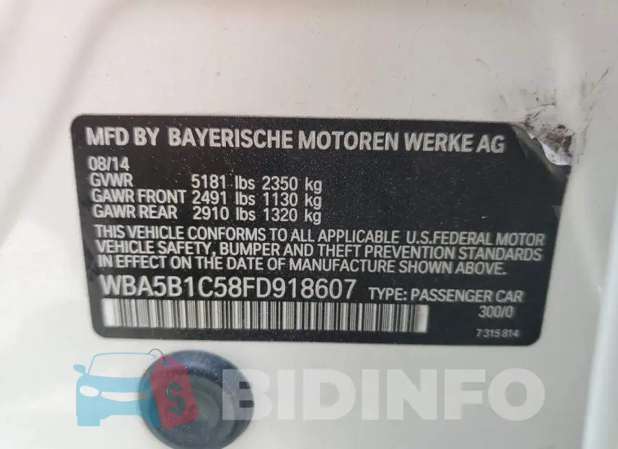 WBA5B1C58FD918607 Photo# 13