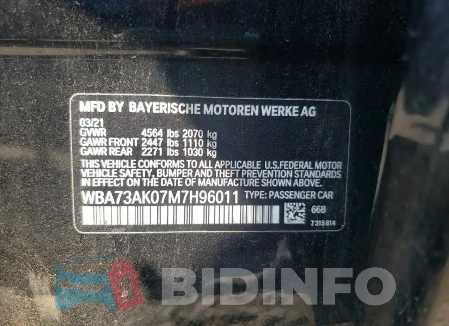 WBA73AK07M7H96011 Photo# 12