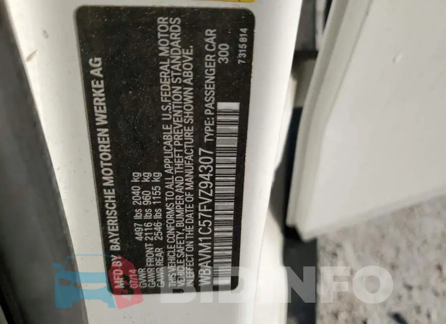 WBAVM1C57FVZ94307 Photo# 12