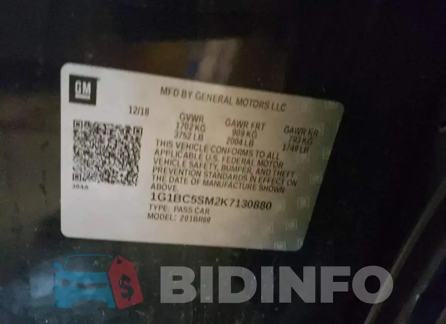1G1BC5SM2K7130880 Photo# 12