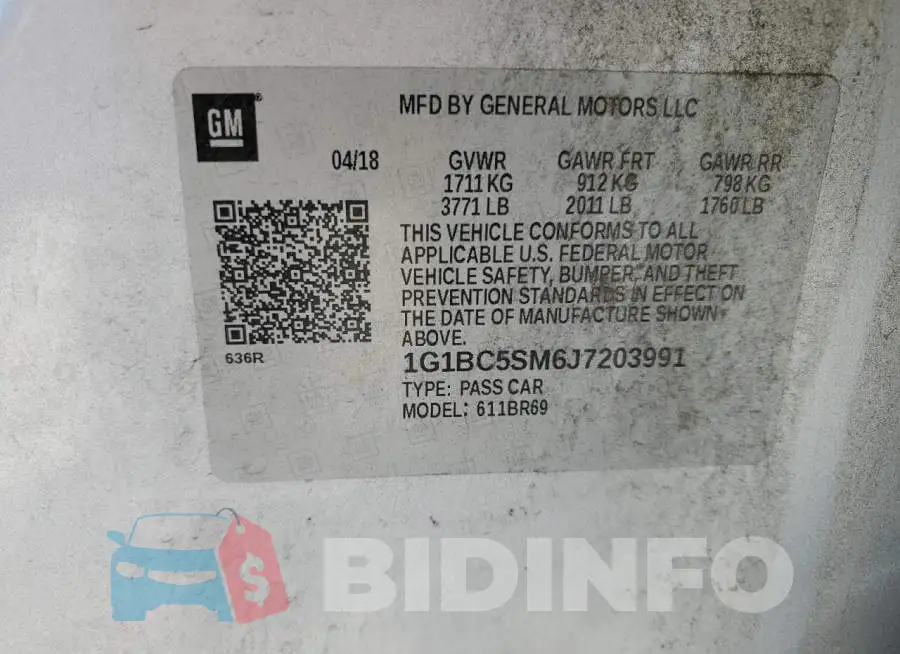 1G1BC5SM6J7203991 Photo# 12