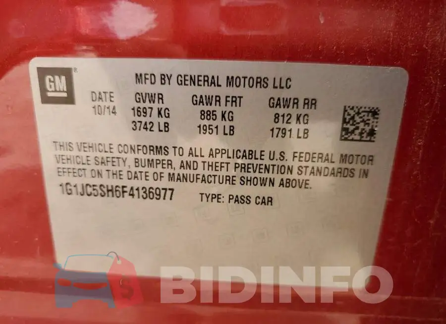 1G1JC5SH6F4136977 Photo# 12