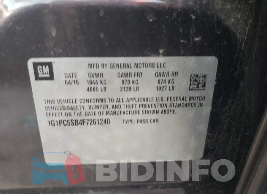 1G1PC5SB4F7261240 Photo# 13