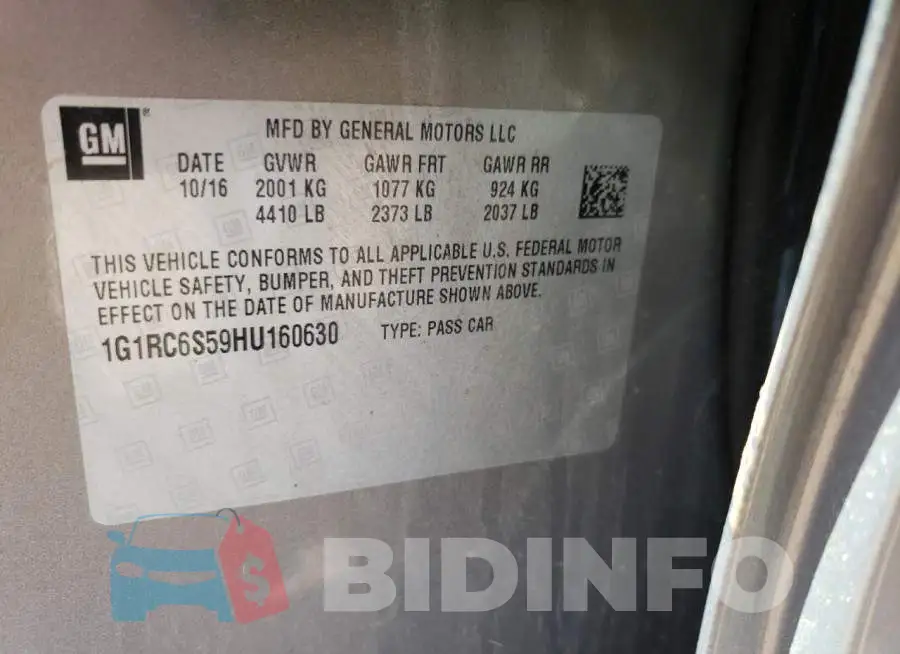 1G1RC6S59HU160630 Photo# 13