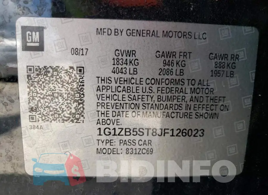 1G1ZB5ST8JF126023 Photo# 12