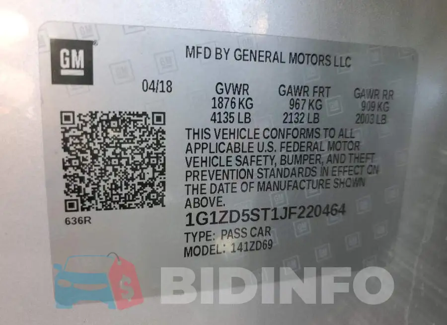 1G1ZD5ST1JF220464 Photo# 12