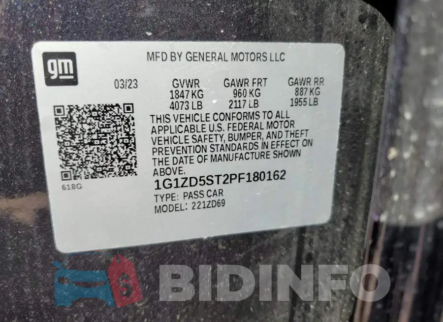 1G1ZD5ST2PF180162 Photo# 12