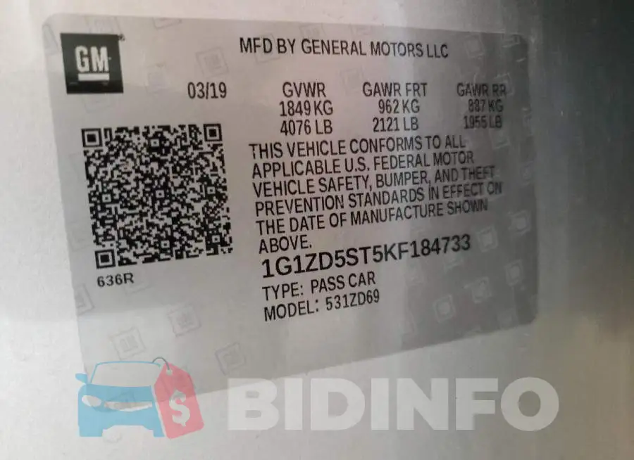1G1ZD5ST5KF184733 Photo# 12