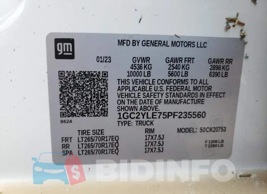 1GC2YLE75PF235560 Photo# 12
