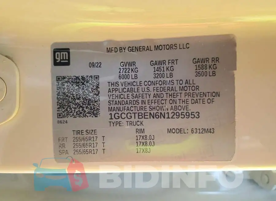 1GCGTBEN6N1295953 Photo# 12