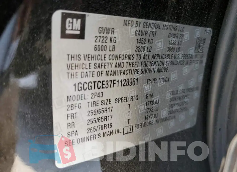 1GCGTCE37F1128961 Photo# 13