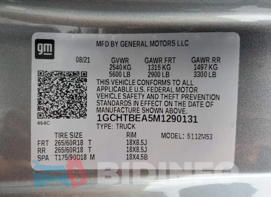 1GCHTBEA5M1290131 Photo# 12
