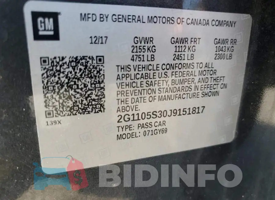 2G1105S30J9151817 Photo# 12